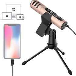 Microphone for Cellphone with Desktop Tripod Plug&Play,PS4,Mac and Windows for Live Broadcast,YouTube Video Studio