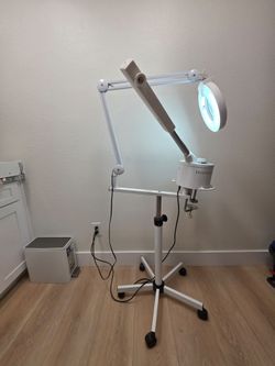 Facial Steamer and Magnifying Lamp on Rolling Stand