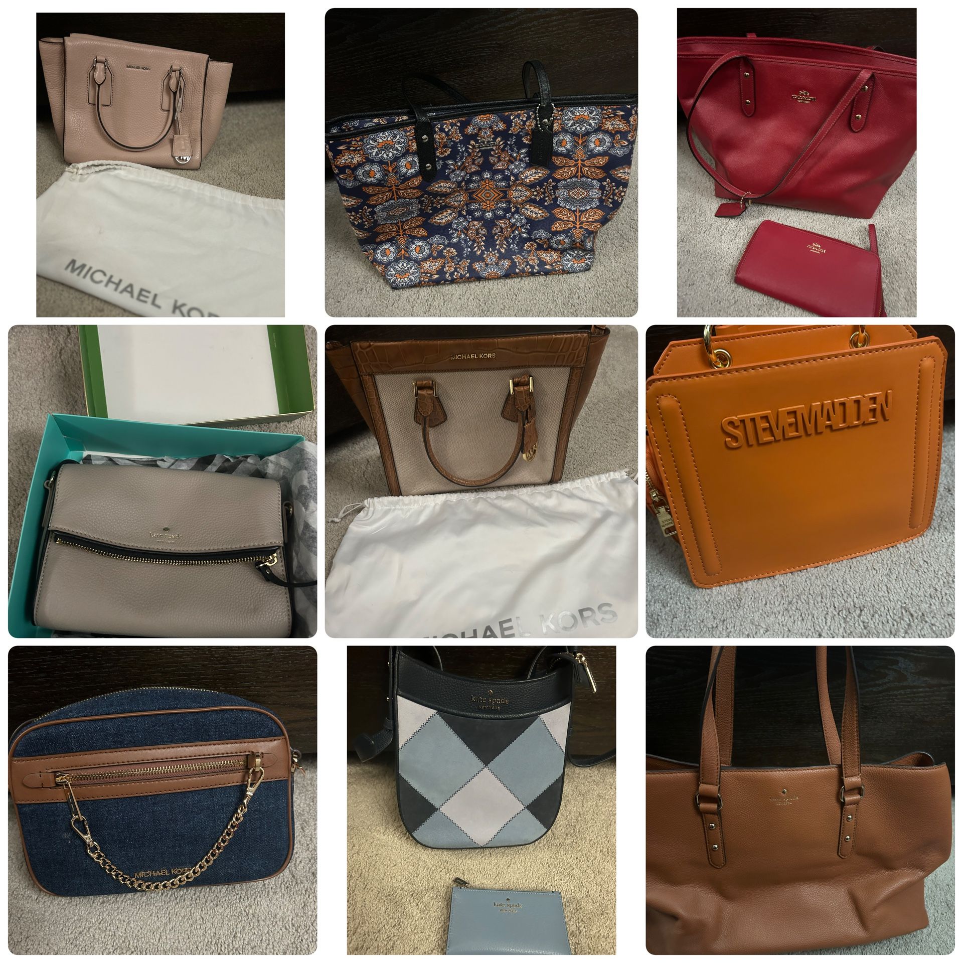 NAME BRAND PURSES AND WALLETS LOT (See description)