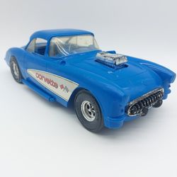 Vintage 1/12 Scale Tootsietoy Blue Plastic 1957 Chevy Chevrolet Corvette Toy USA