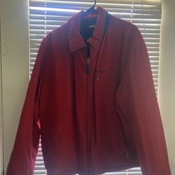 40 authentic tommy hilfiger red zip up jacket 