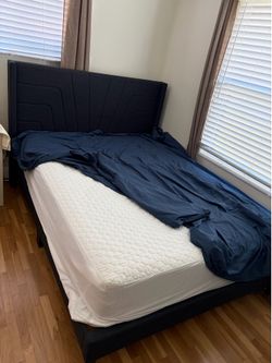 queen size bedframe + mattress