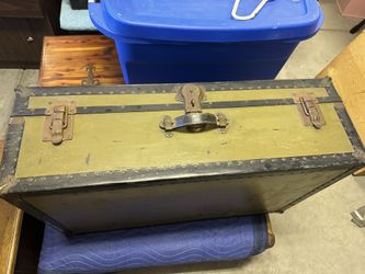 Antique Army Green Trunk