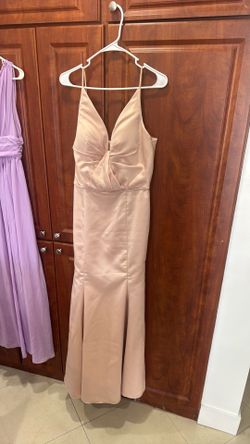 Blush Satin Formal Dress – Morilee (Size 16)