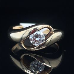 14KT Yellow Gold Diamond Ring 7.55g .45CTW Size 7 I-663