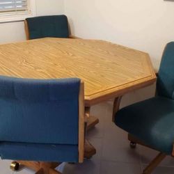 Octagon Wood Dining Table