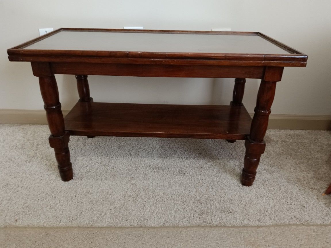 Wooden Coffee Table With Glass