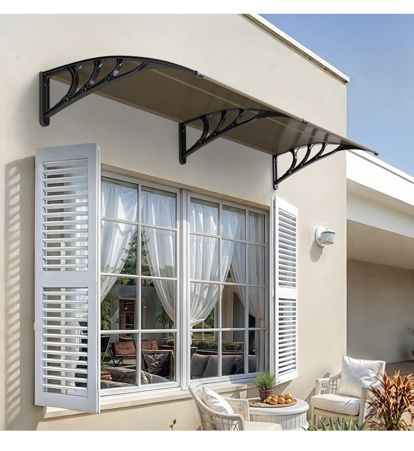 40x80 Window Awning for Door Entry, Outdoor Awning, Door Sunscreen, Rain and Sun, Polycarbonate Cover