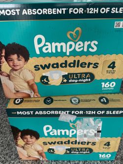 Pampers Swaddlers Ultra Day+Night Size 4 Diapers – 2 Boxes 1 for $25, 2 for $45