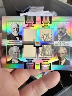 💰🔥 TITANS OF INDUSTRY — JUMBO QUAD RELIC + STAMPED SEAL 🔥💰