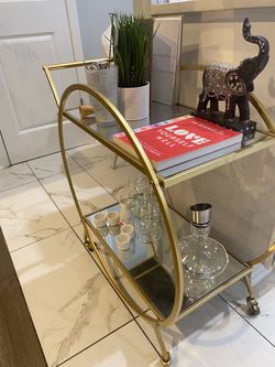 Gold Mirrored Bar Cart