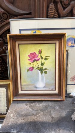 Vintage oil on board 1980 signed