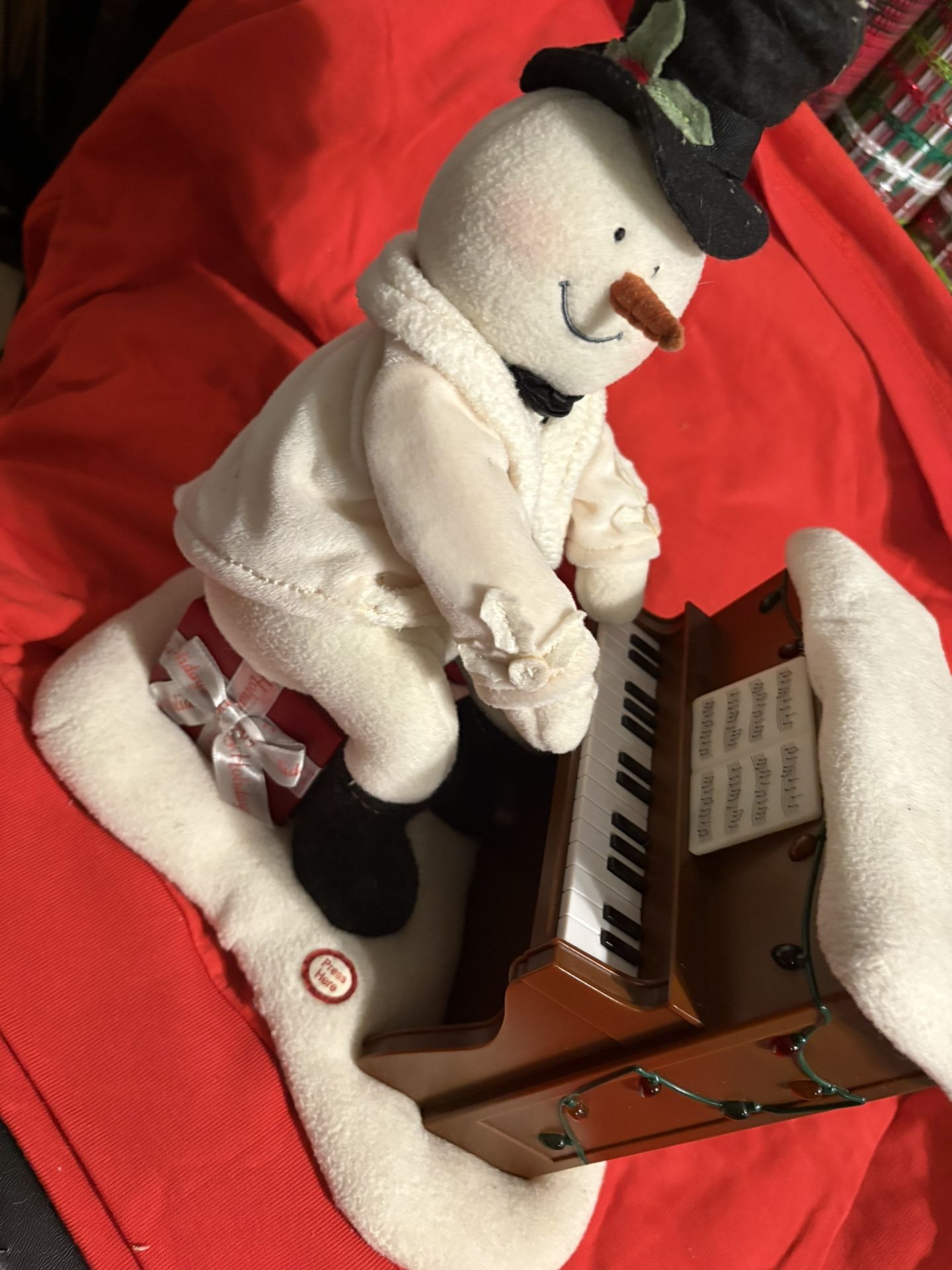 Hallmark Snowman Plush With Piano