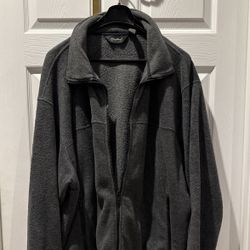 Eddie Bauer Gray Fleece Full Zip Jacket XXL XXG