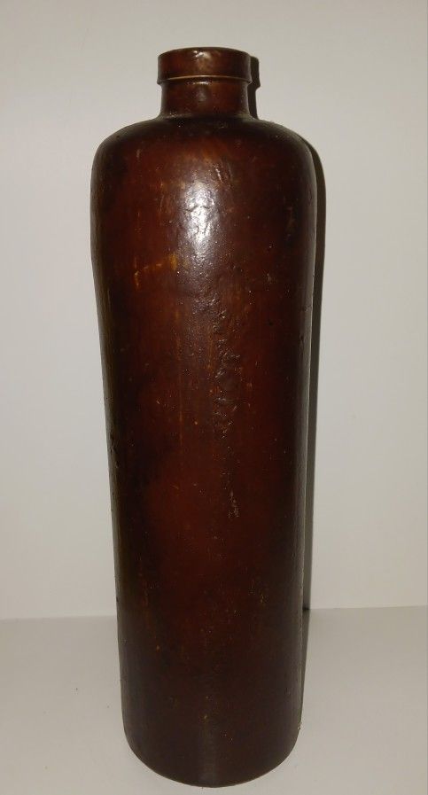 Old Tall Stoneware Pottery Antique Gin Bottle