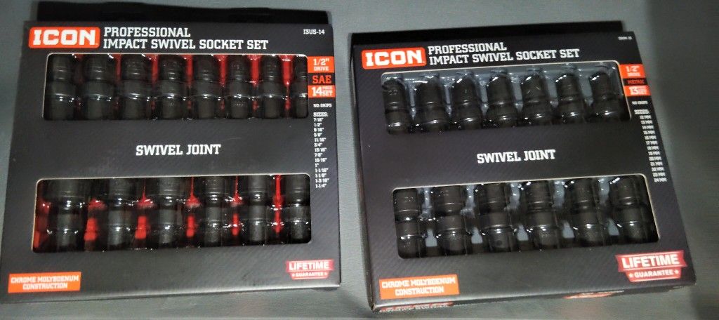 Icon 1/2" Drive Swivel Sockets Metric/Standard