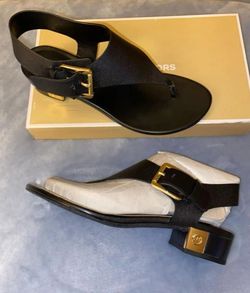 Michael Kors 7M Black Leather London Thong 
