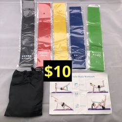 New 5pc Resistance Band Exercise Fitness Bands