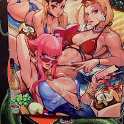 Street Fighter 6 Beach Chun-Li, Cammy, Manon Bikini Metal Poster