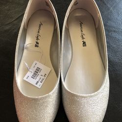 Girls American Eagle Glitter Flats Size 5 (New)