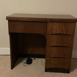 Sewing machine wooden desk