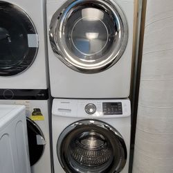 Samsung Front Loading Washer And Stackable Gas Dryer Set 