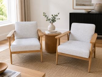 Modern Wood Accent Chairs - Set of 2