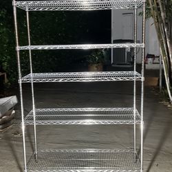 Muscle Rack 5-Tier Chrome Utility Shelving Unit 72"H x 48"W x 18"D