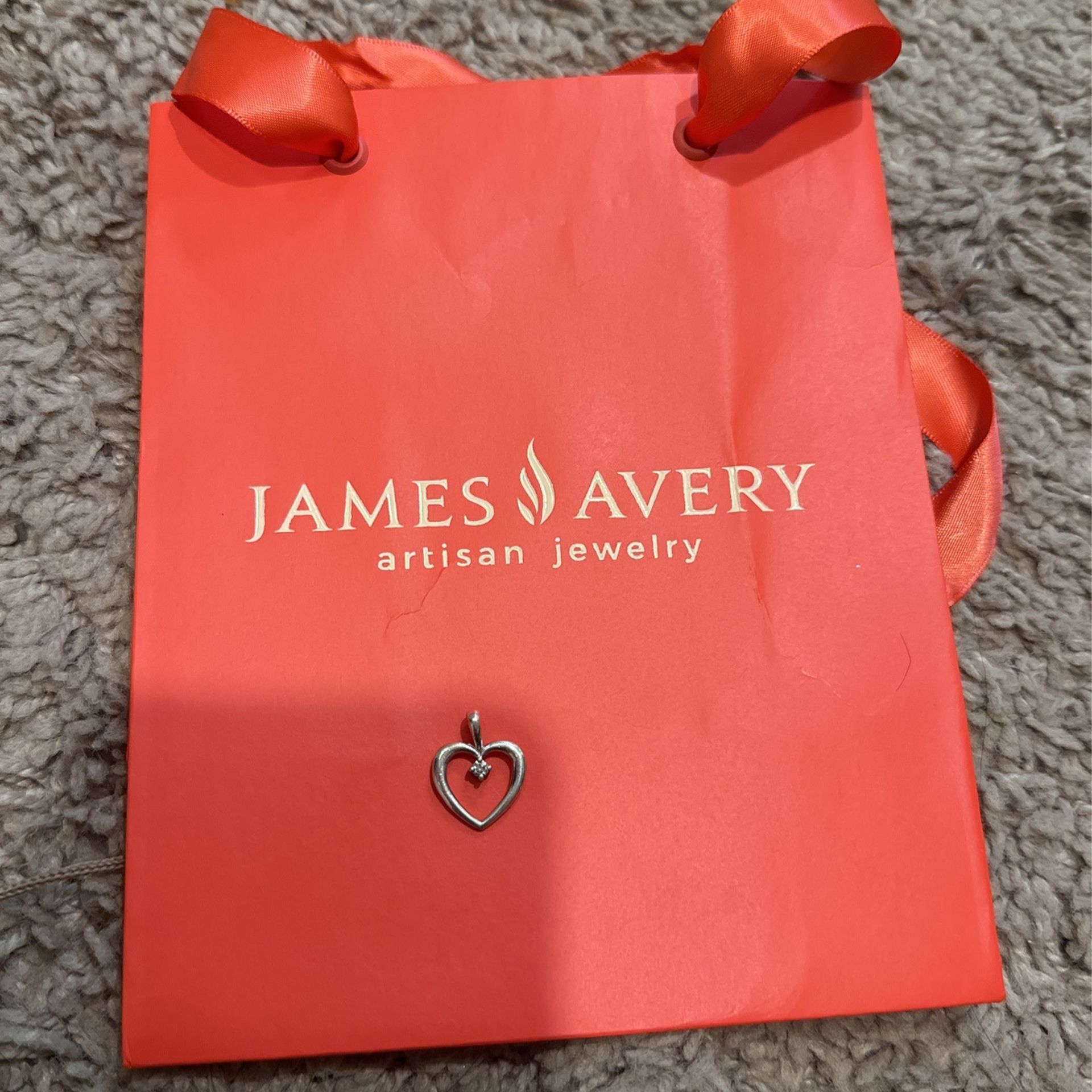James Avery Heart With Diamond Pendant