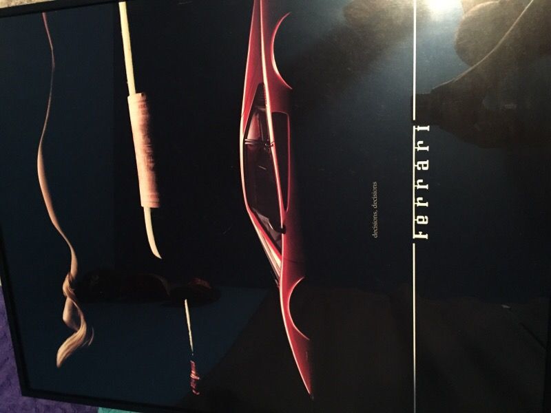 1982 very rare Ferrari Poster Decisions Decisions