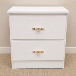 Modern White 2-Drawer Nightstand | Bedside Table