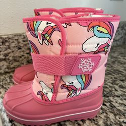 Pink Unicorn Snow Boots Kids 