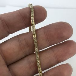 14k Yellow Gold Diamond Bracelet 7.25”
