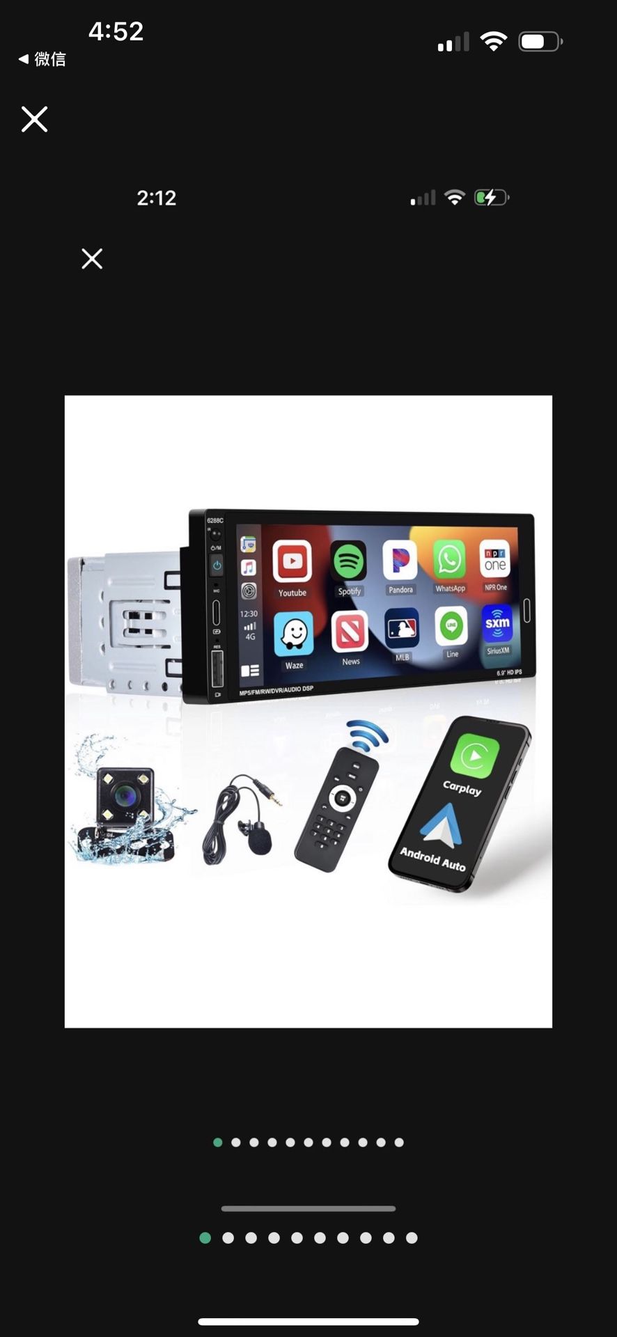 6.9 Inch Car Stereo Single Din Car Radio Apple Carplay Android Auto • HD Touch Screen Car Radio