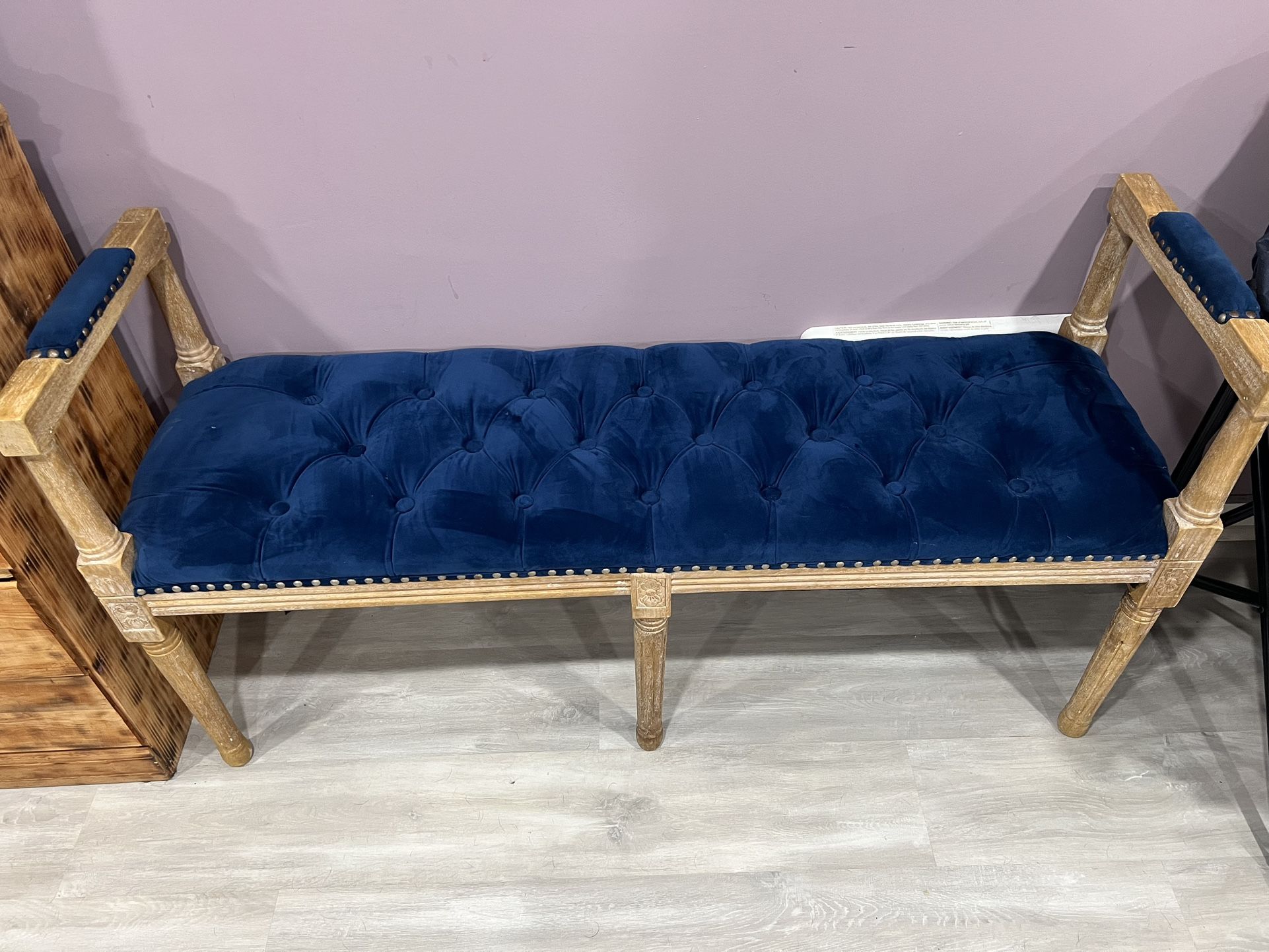 Blue Velvet Bench