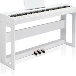 Ktaxon Digital Piano 88-Key Weighted Action Electric Piano with 3-Pedal Unit, Double Bluetooth, Split/Touch/Transpose Control Functions(White)

￼

￼

