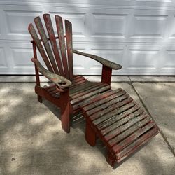Rustic Aderondack Chair And Stool