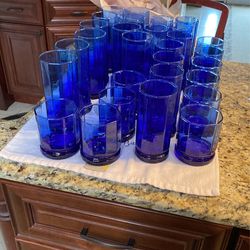 Blue Glass Drinking Glasses