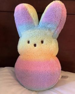Peeps Plush Bunny Rainbow Pride Tie Dye Stuffed Large 16" New