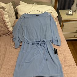 Jessica Howard Blue Chiffon Dress Size 12 Or Large , New Whit Tags