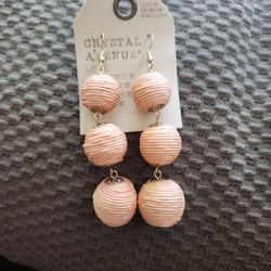 Peach Ball Dangle Earrings 