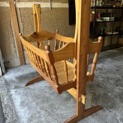 Handcrafted Myrtlewood Bassinet