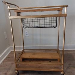 Gold And Wood Cart