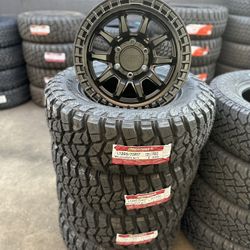 SET 265/70/17 MUD TERRAIN AND NEW TIRES 17” RINES Y LLANTAS TACOma 4RUNNER CHEVY GMC SIERRA