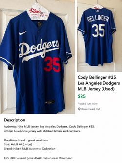 Nike Dodgers Cody Bellinger #35 Jersey Size 44
