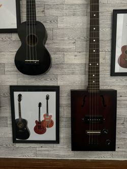 Custom 4 String Electric Cigar Box Guitar W/mini Amp