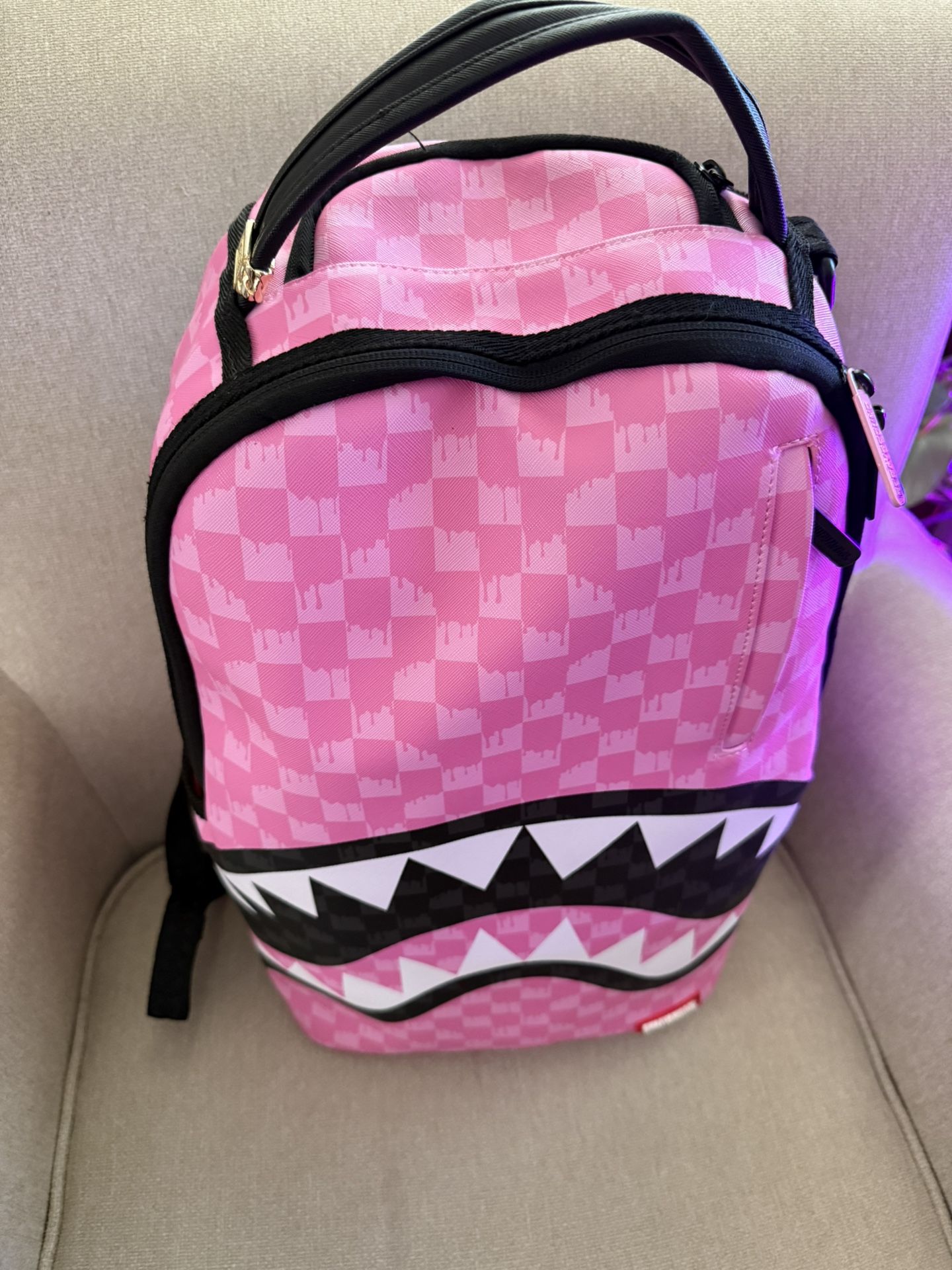Pink Checker Sprayground Backpack