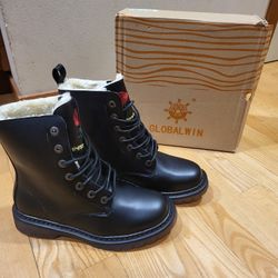 Women's Combat Winter Lace Up Boots Ankle Low Heel Size 9