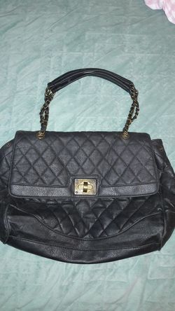 Black quilted handbag