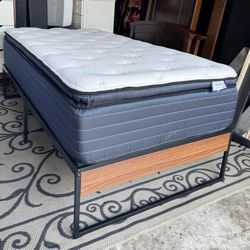 13” Therapedic Sapphire Twin Mattress and Bed Frame